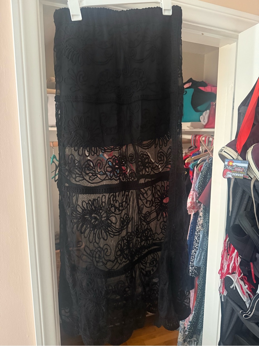 And Now This soutache mesh Maxi Skirt